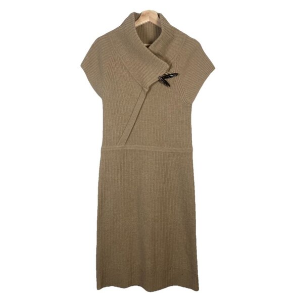 Diane von Furstenberg Tan Camel Brown 100% Wool Sweater Dress size S Knit Sheath - Picture 1 of 13